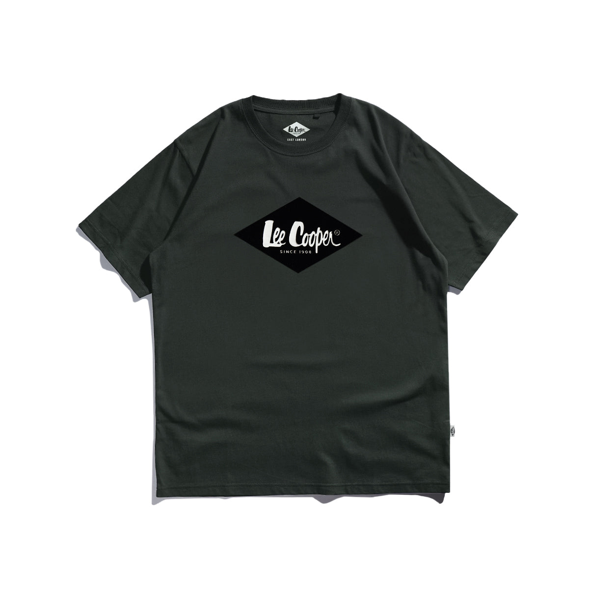 Lee Cooper T-Shirt Black Diamond Logo Velvet Olive