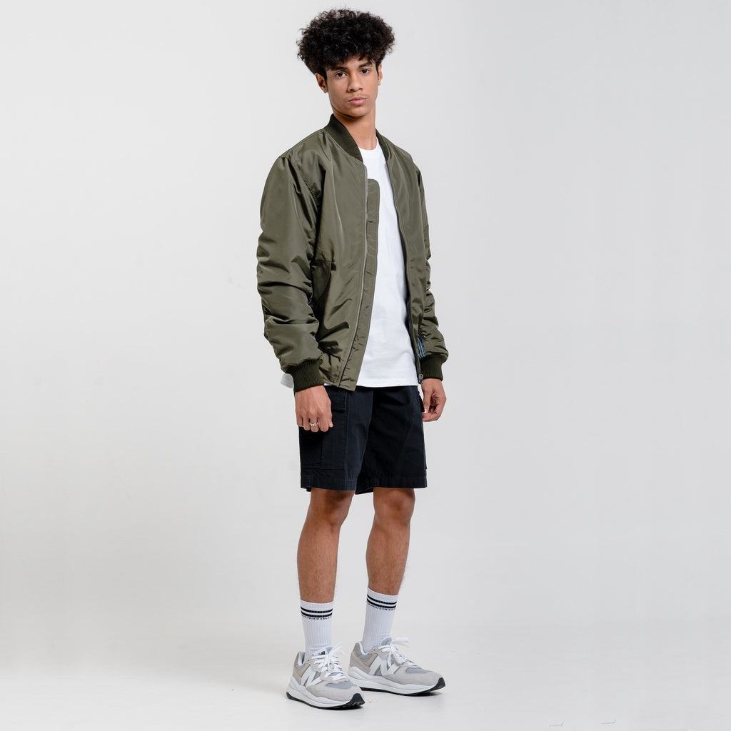 Lee Cooper Jaket Pria - Bomber Jacket Halden Olive