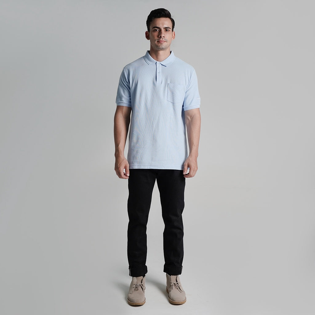 Lee Cooper Polo Shirt Pocket light Blue