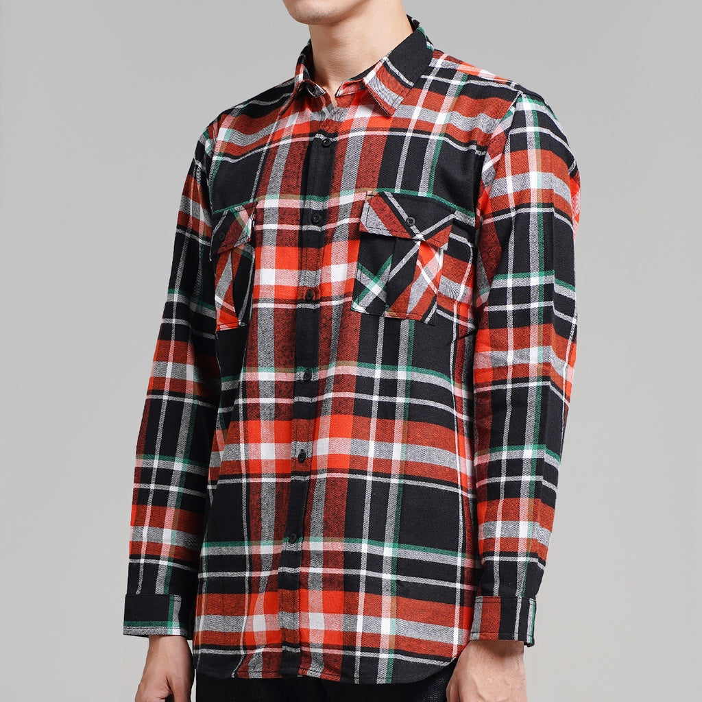 Lee Cooper Flannel Shirt Kyle Orange