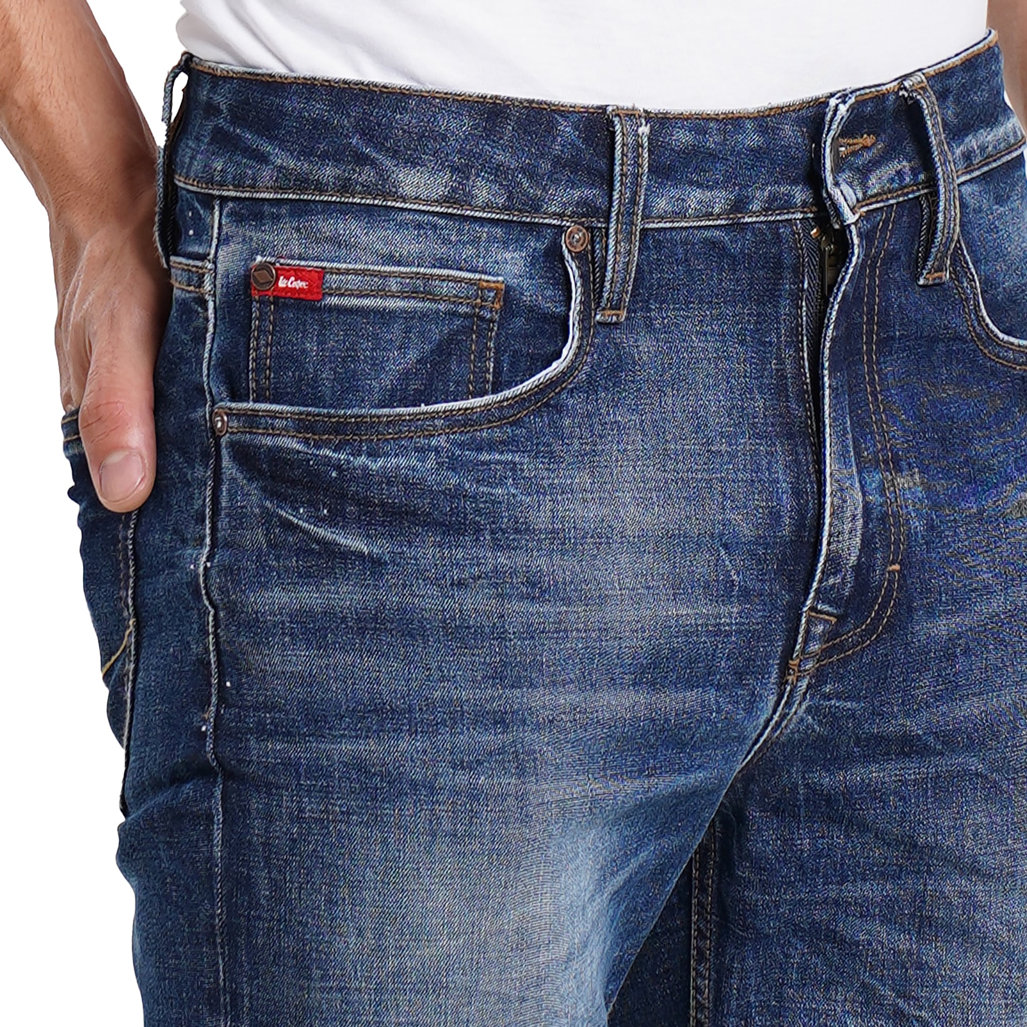 Lee Cooper Tapered Fit Jeans Arthur Worn Medium Blue Pool