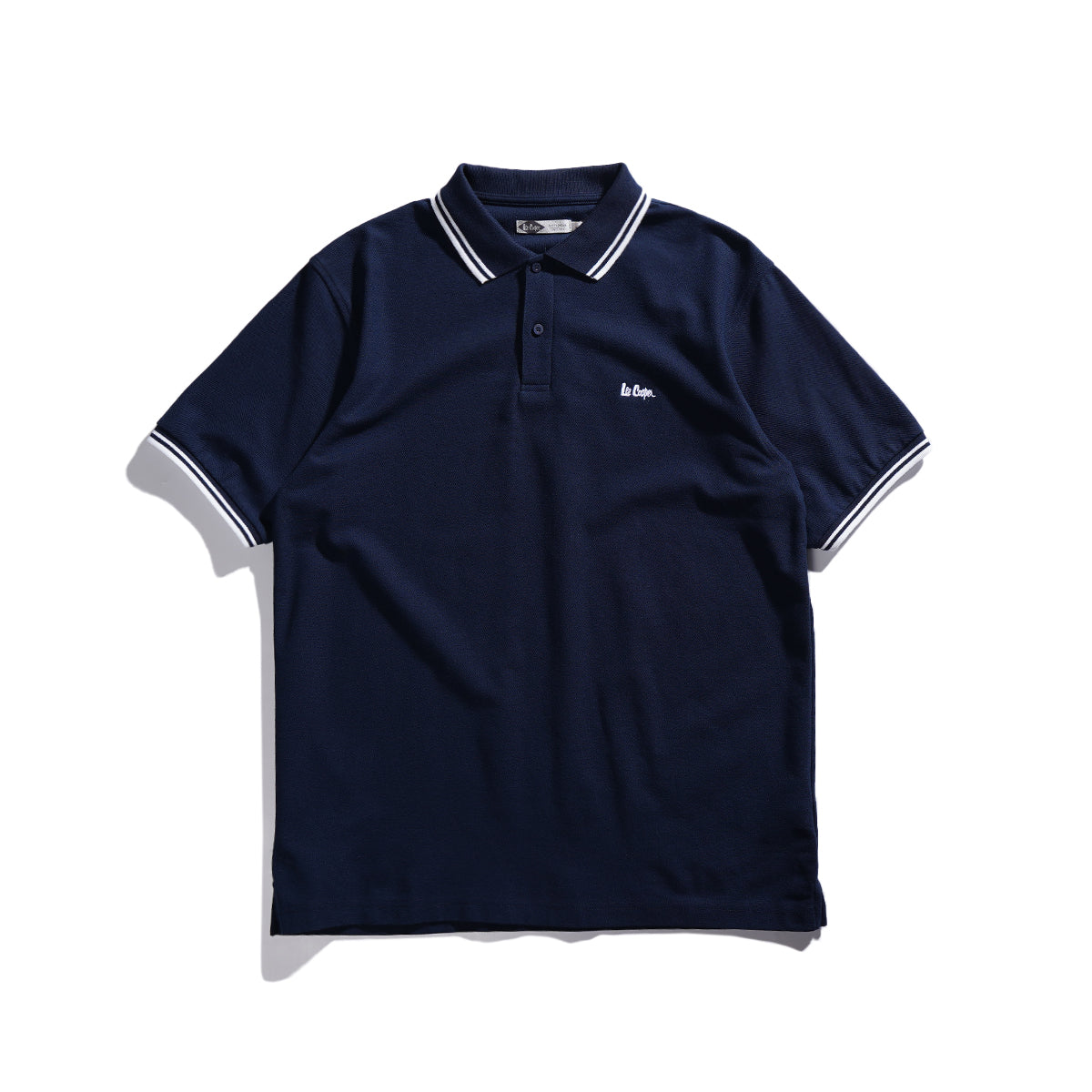 Lee Cooper Polo Shirt Stripe Logotype Navy