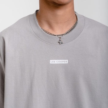 Lee Cooper T-shirt Oversized Box Logo Loose Grey