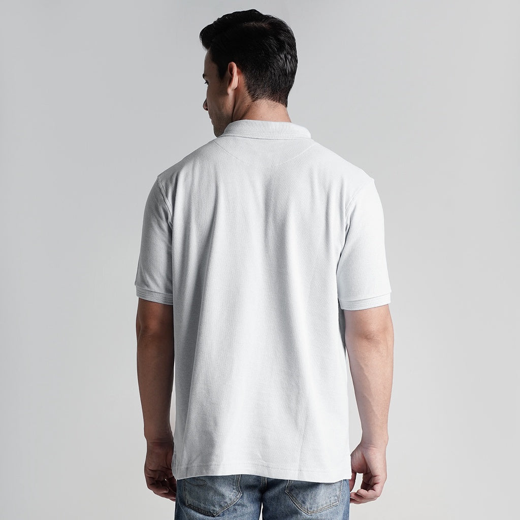 Lee Cooper Polo Shirt Logo Circular Off White