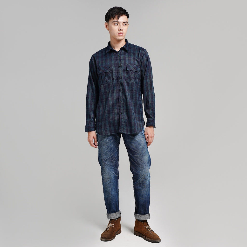 Lee Cooper Flannel Shirt Kyle Black