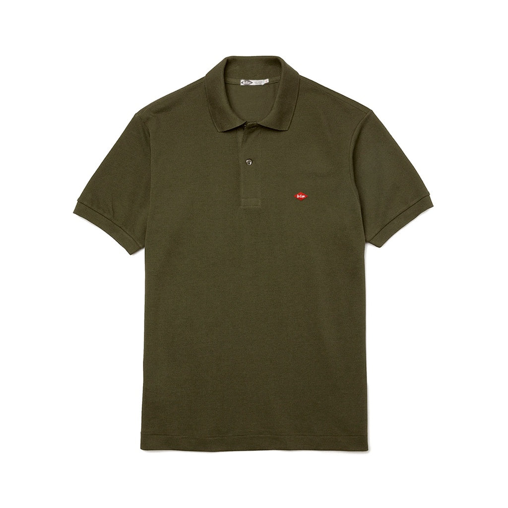 Lee Cooper Polo Shirt Logo Type Olive