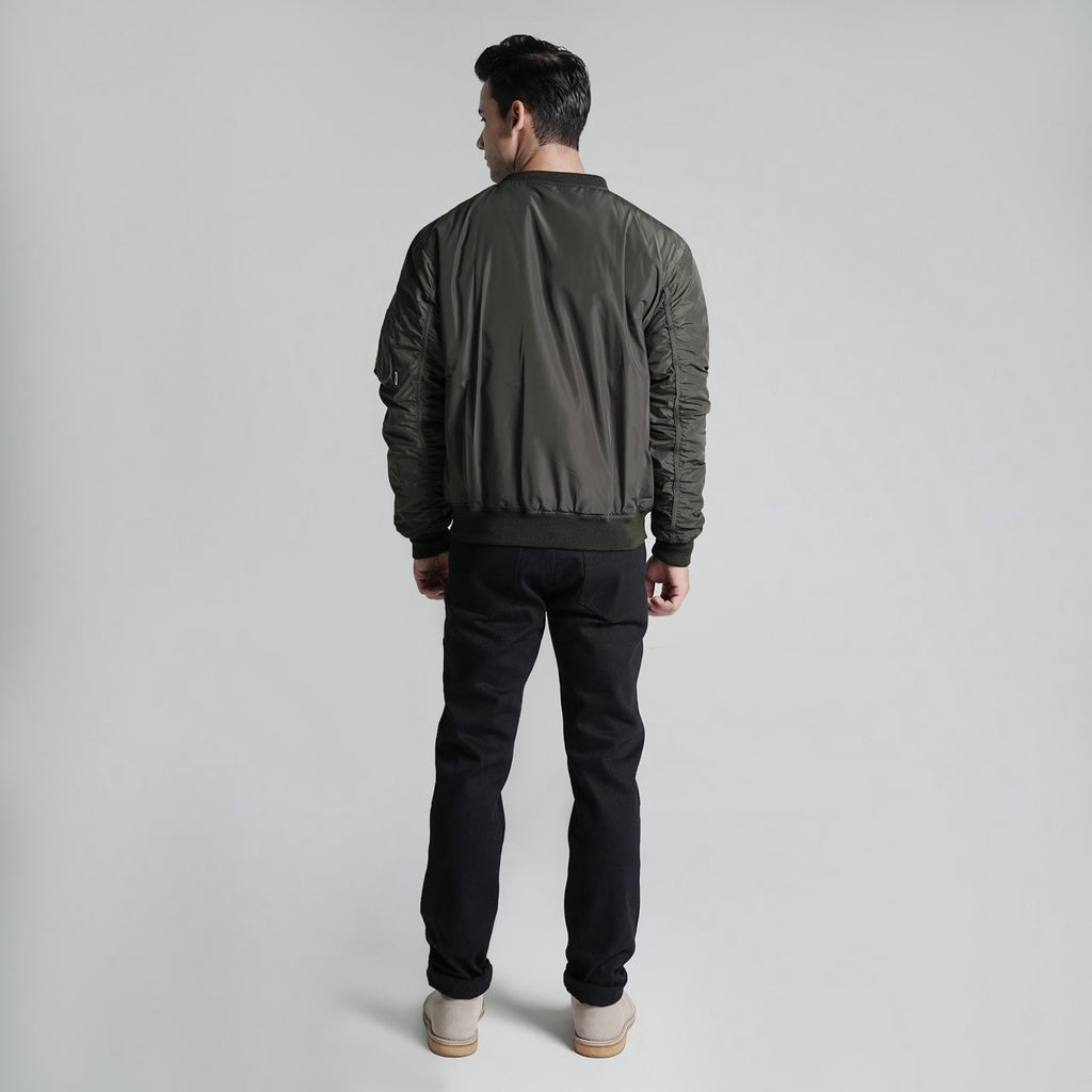 Lee Cooper Jaket Pria Bomber Jacket Singular Patch Olive