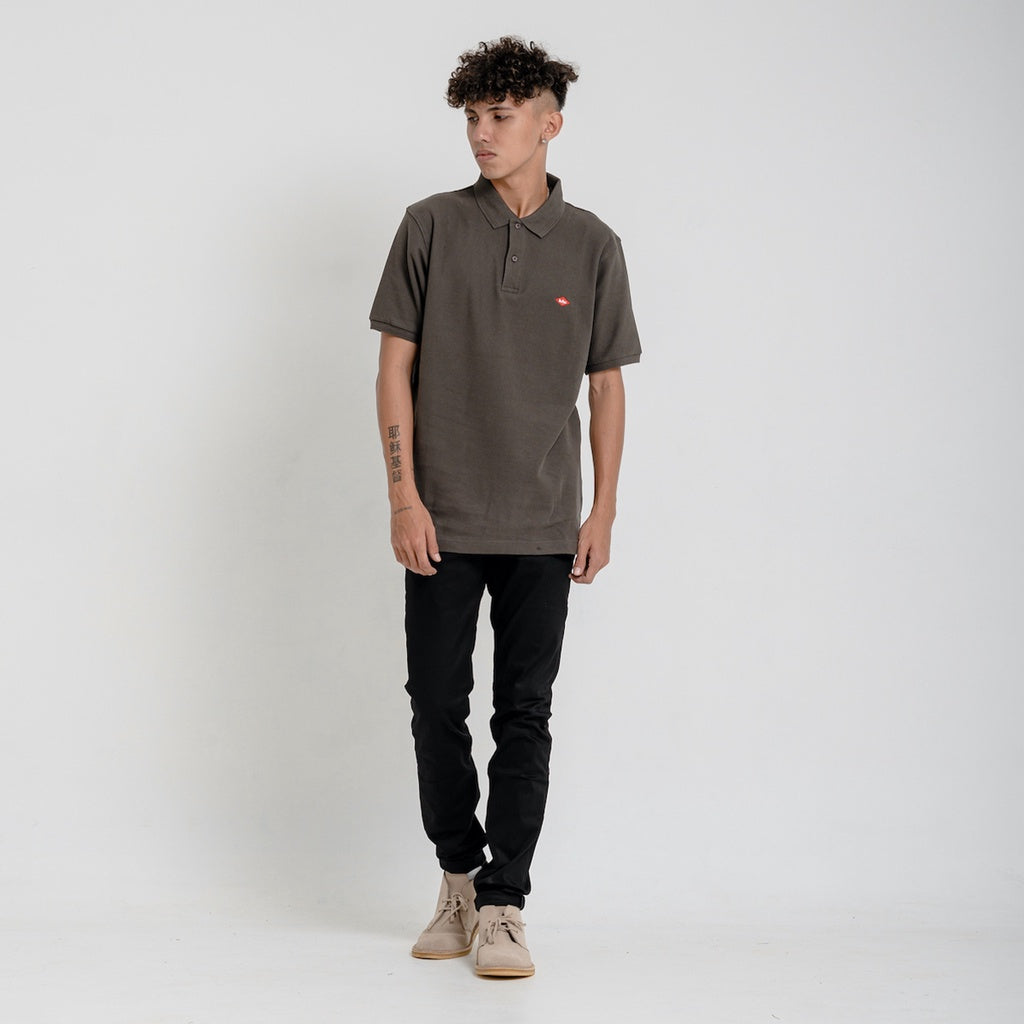 Lee Cooper Polo Shirt Logotype Dark Grey