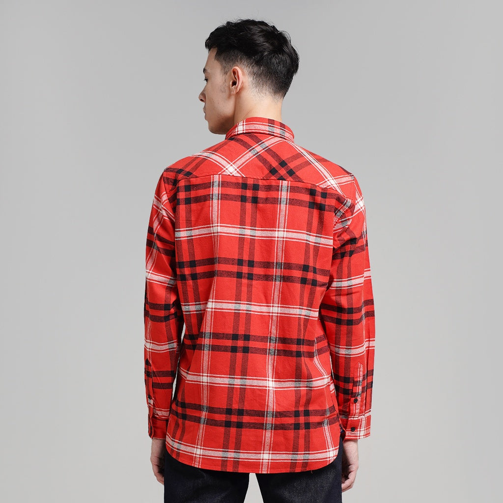 Lee Cooper Flannel Shirt Callum Orange