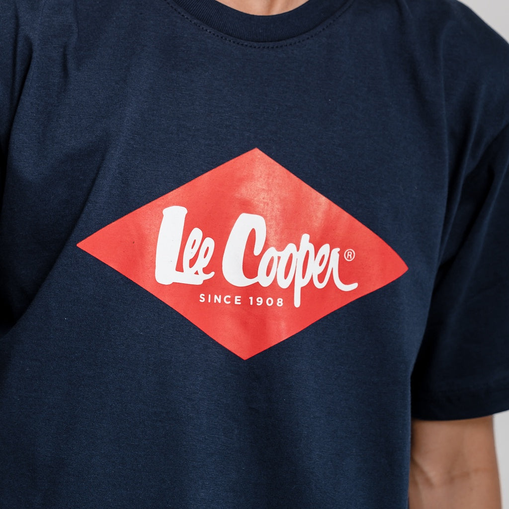 Lee Cooper T-shirt Logo Diamond Red Navy