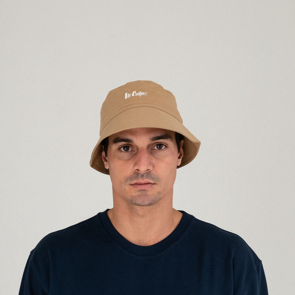 Lee Cooper Hat Bucket Logotype Khaki