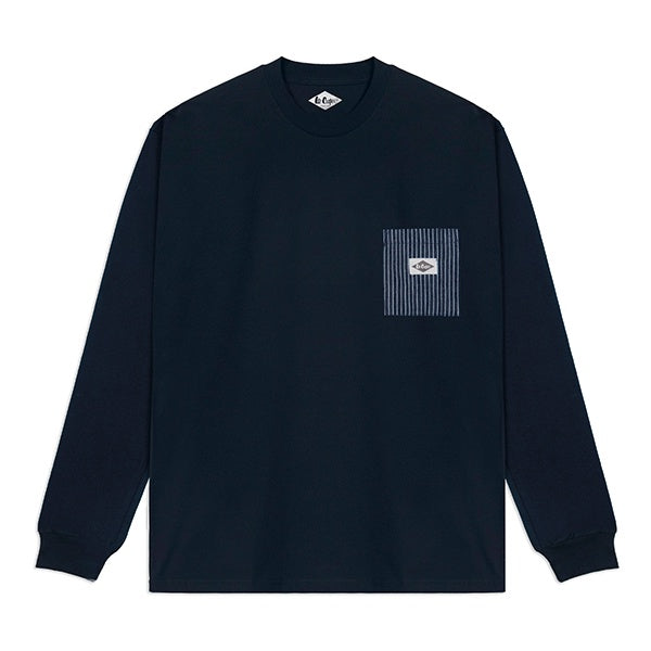 Lee Cooper Longsleeve T-shirt Stripe Pocket Navy