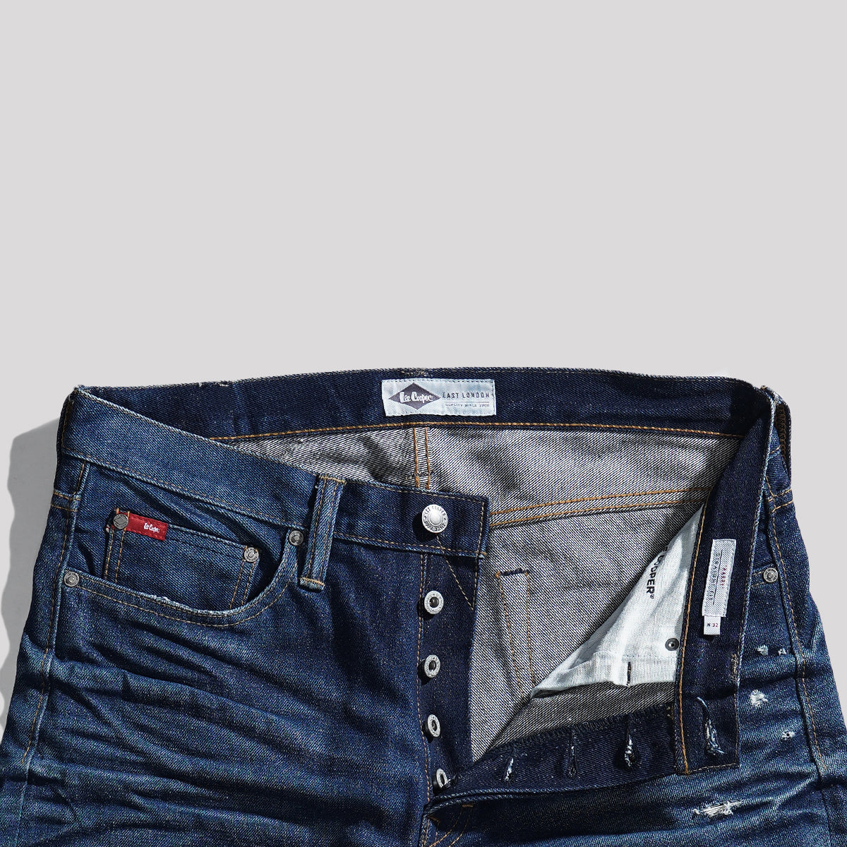 Lee Cooper Selvedge NON-RAW Arthur Repaired Dark Blue 38
