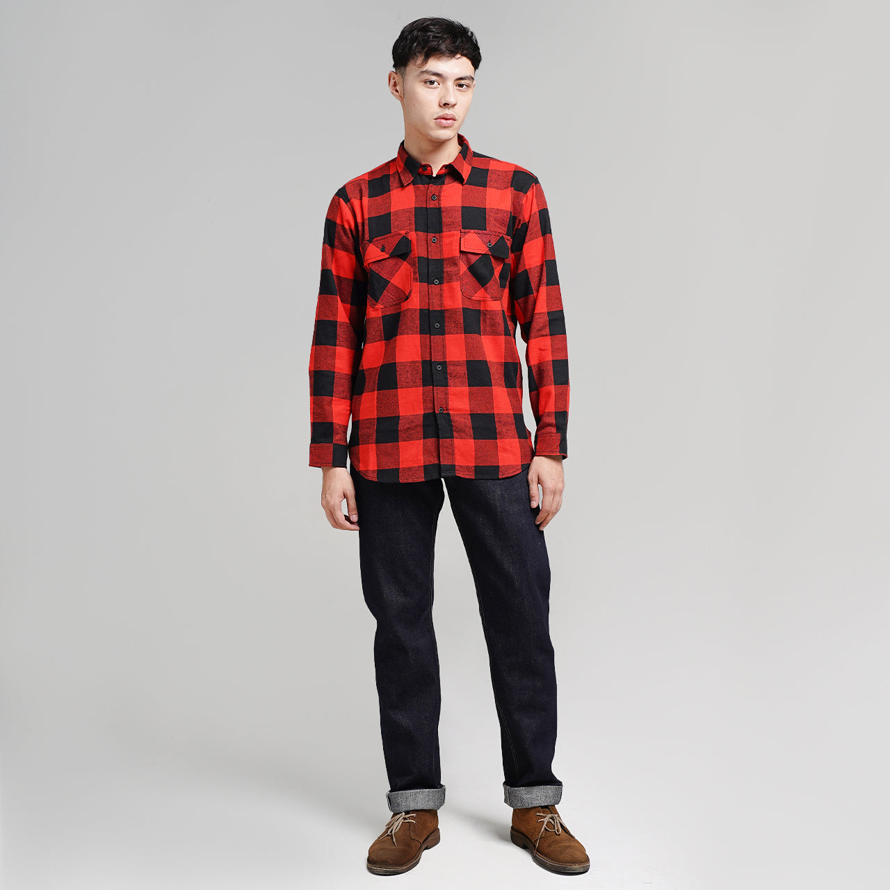 Lee Cooper Flannel Shirt Ethan Red Black