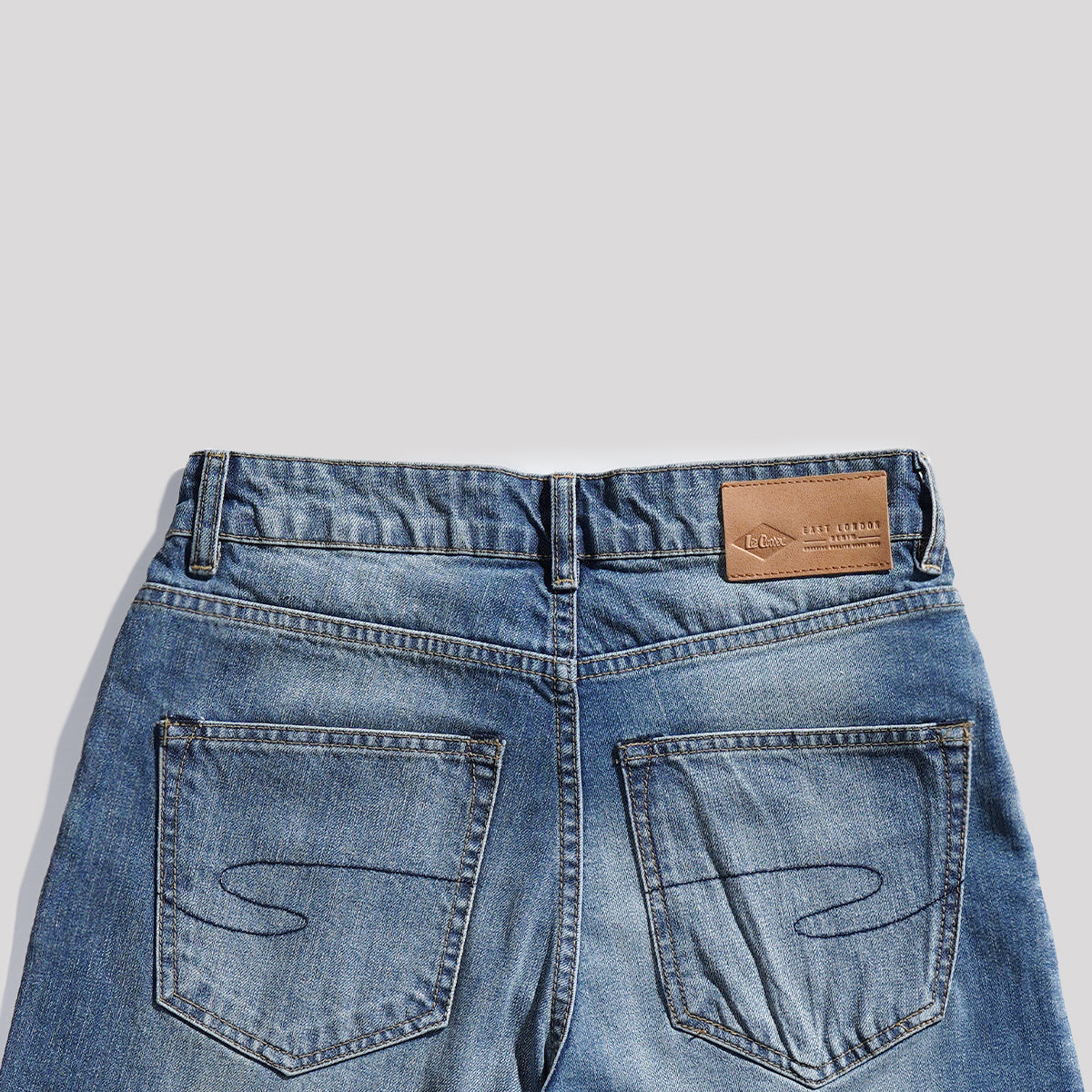 Lee Cooper Jeans Short Roll Up Ripped Medium Blue