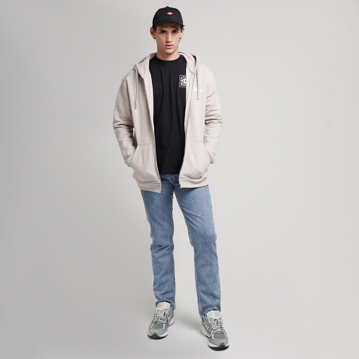Lee Cooper Logotype Hoodie Khaky