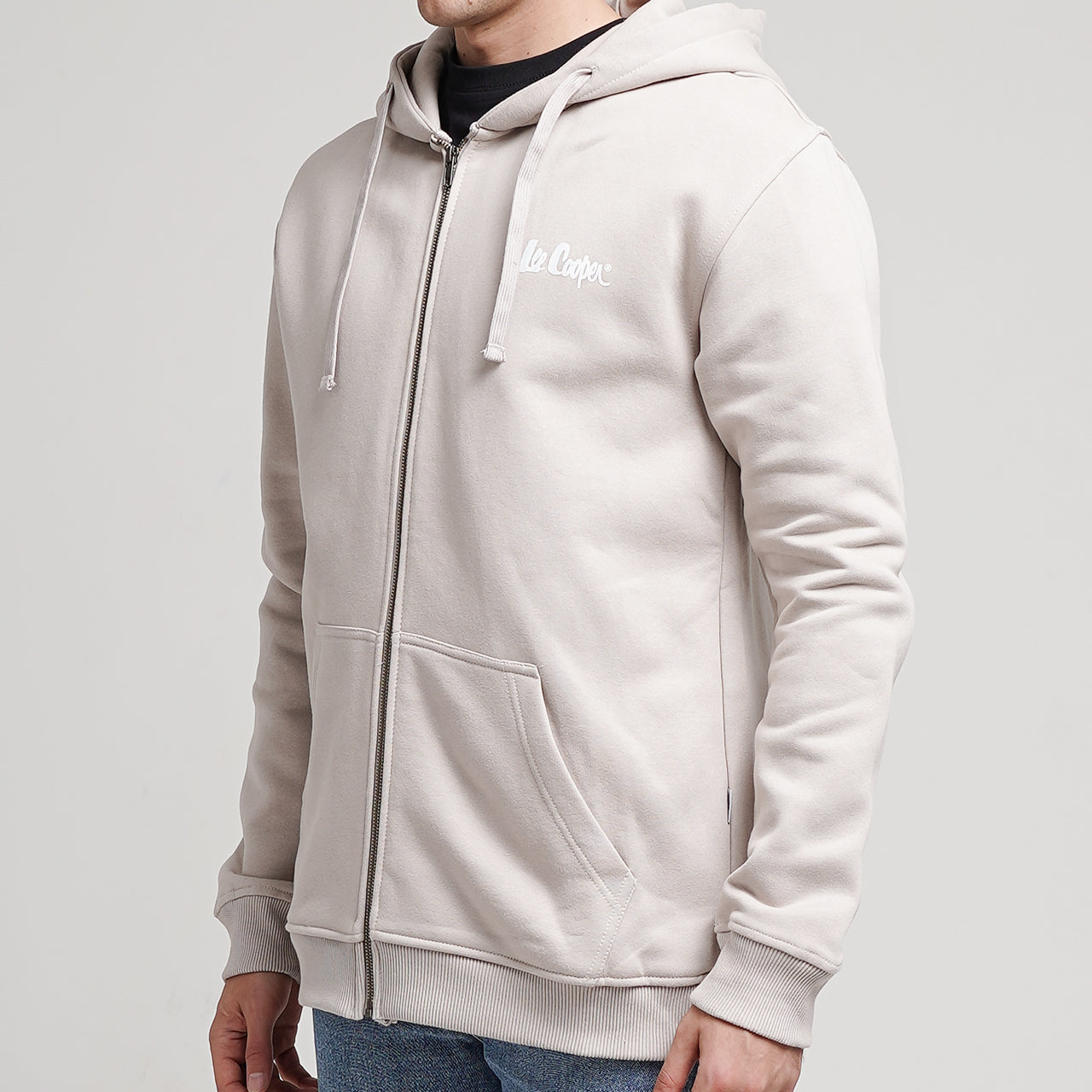 Lee Cooper Logotype Hoodie Khaky