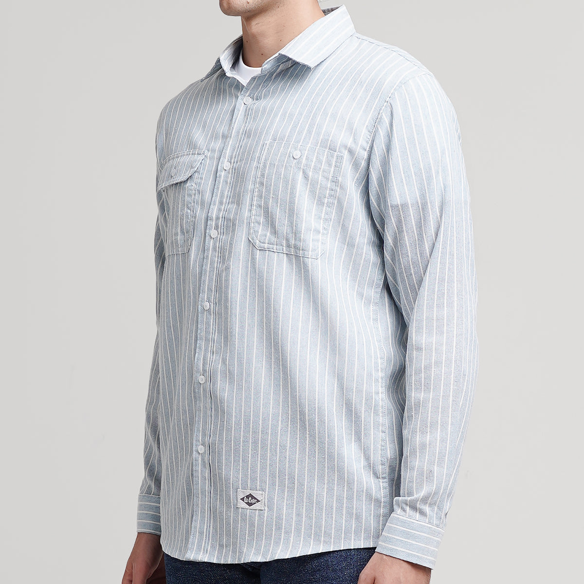 Lee Cooper Long Shirt Liam Stripe Blue