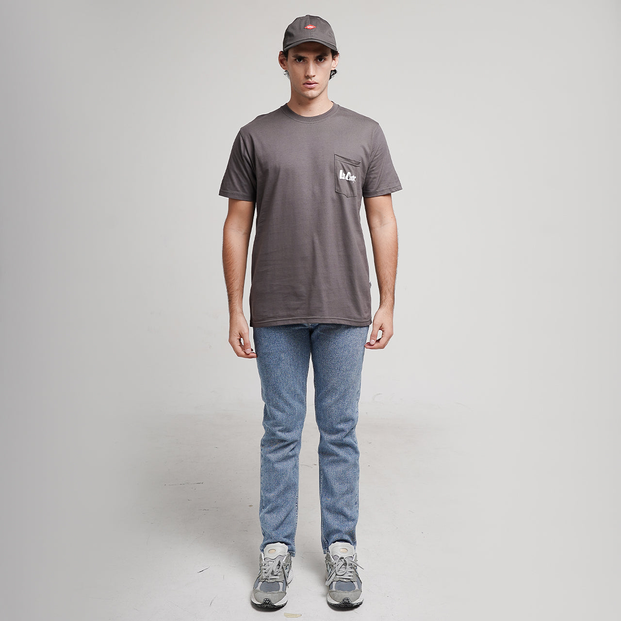 Lee Cooper T-Shirt Logo Type Pocket Dark Grey