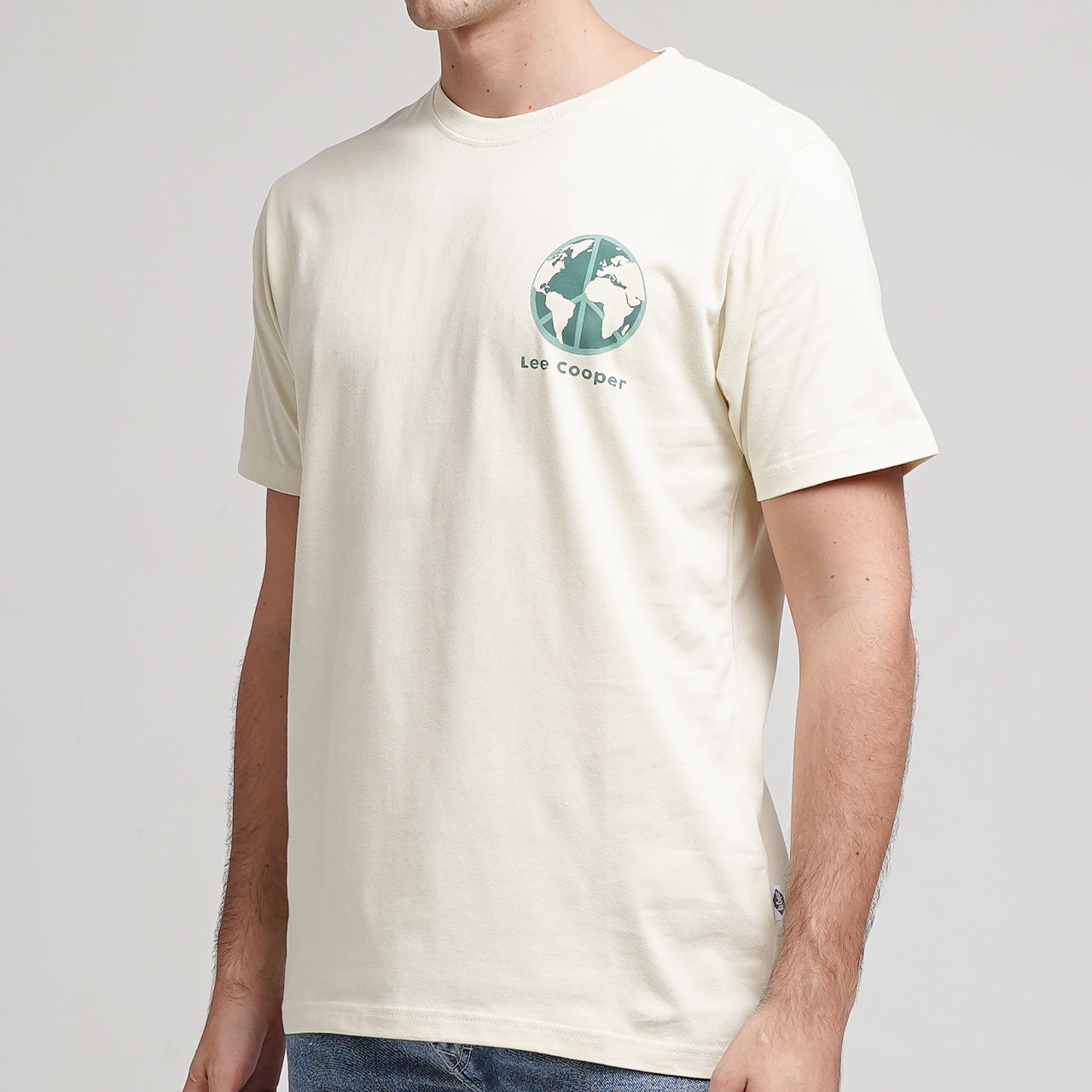 Lee Cooper T-Shirt Planet Earth Cream