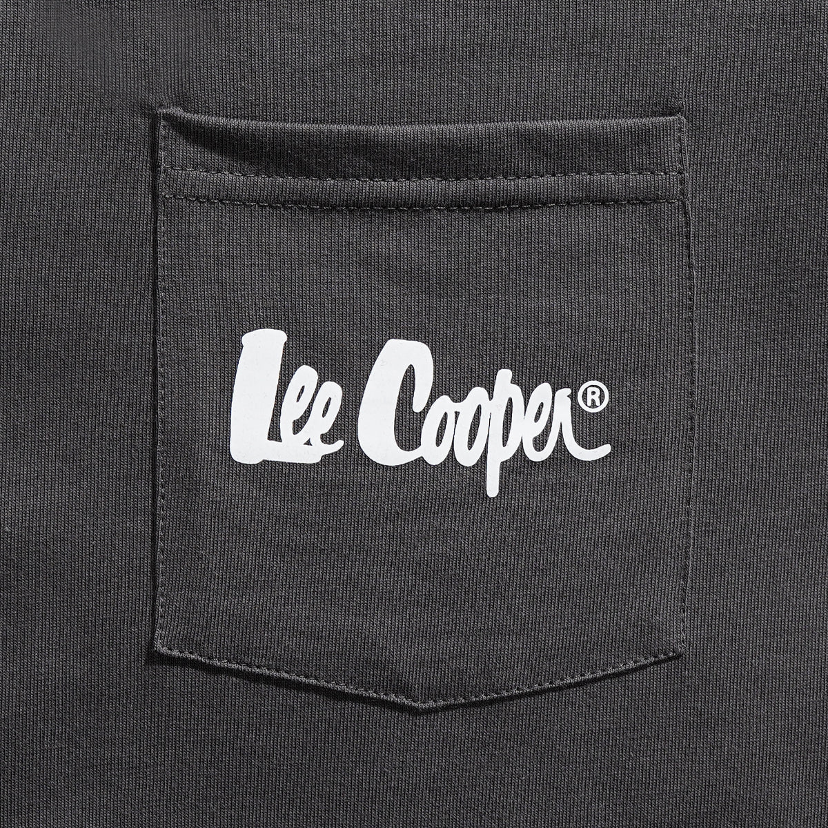 Lee Cooper T-Shirt Logo Type Pocket Dark Grey