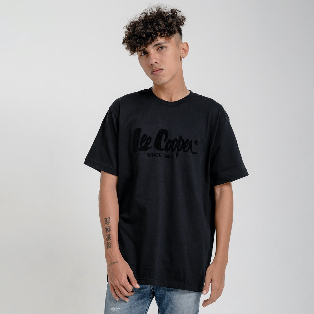 Lee Cooper T-shirt Logotype Black on Black TS04