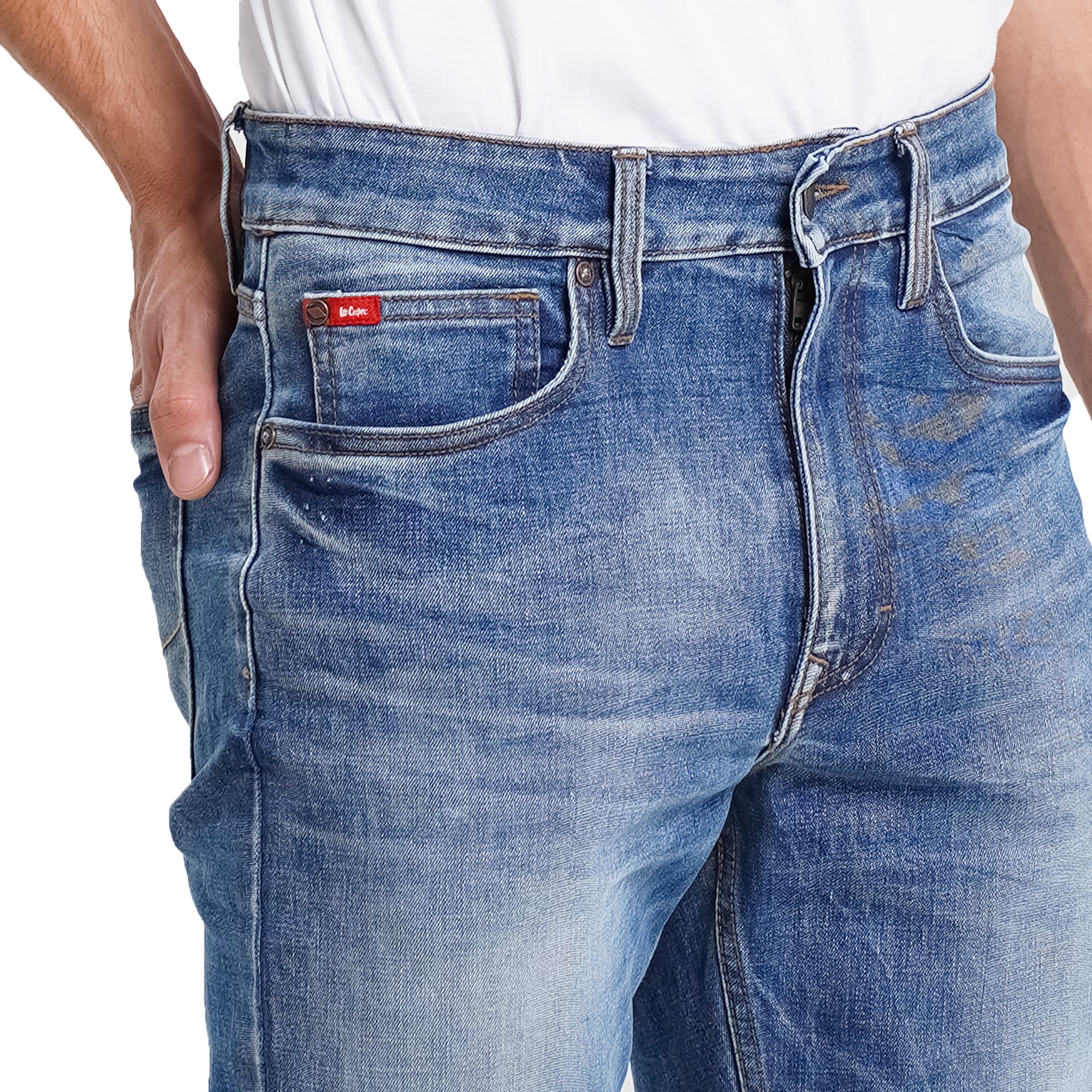 Lee Cooper Tapered Fit Jeans Arthur Worn Light Blue Iceberg