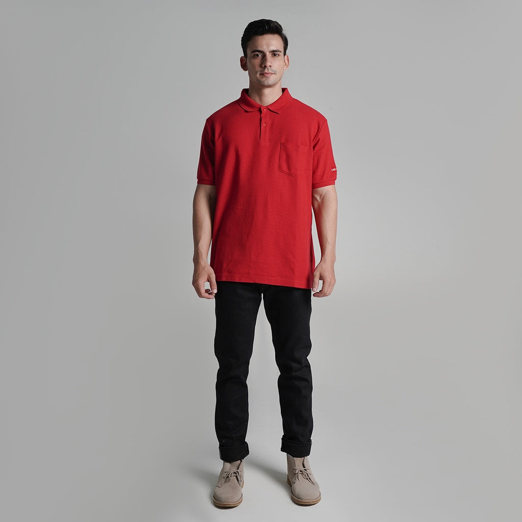Lee Cooper Polo Shirt Pocket Red