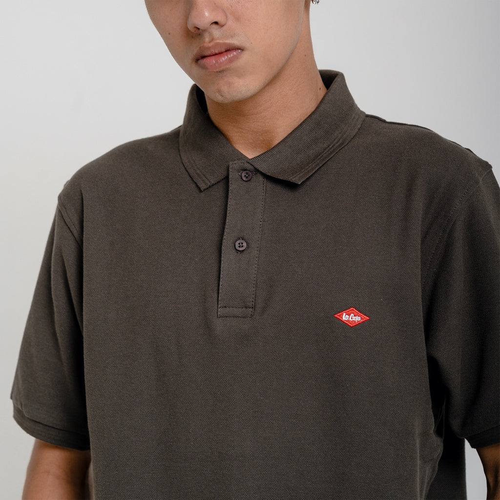Lee Cooper Polo Shirt Logotype Dark Grey