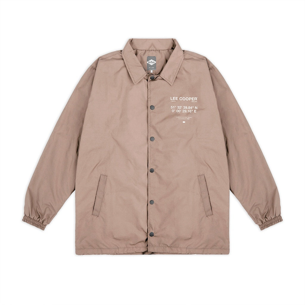 Lee Cooper Coach Jacket Brand Logotype Beige