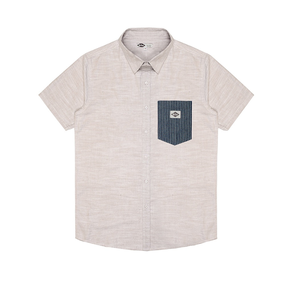 Lee Coper Short Sleeve Stripe Pocket Brown