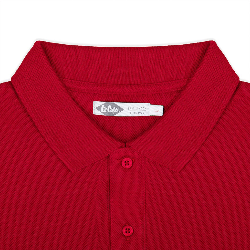 Lee Cooper Polo Shirt Logo Type Red