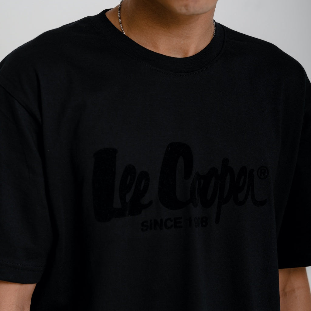 Lee Cooper T-shirt Logotype Black on Black TS04