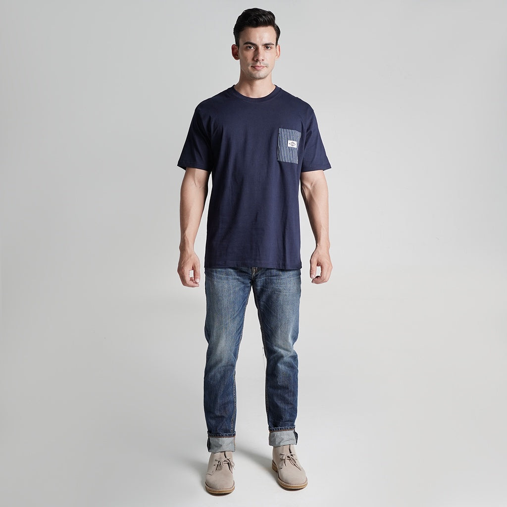 Lee Cooper T-shirt Stripe Pocket Navy