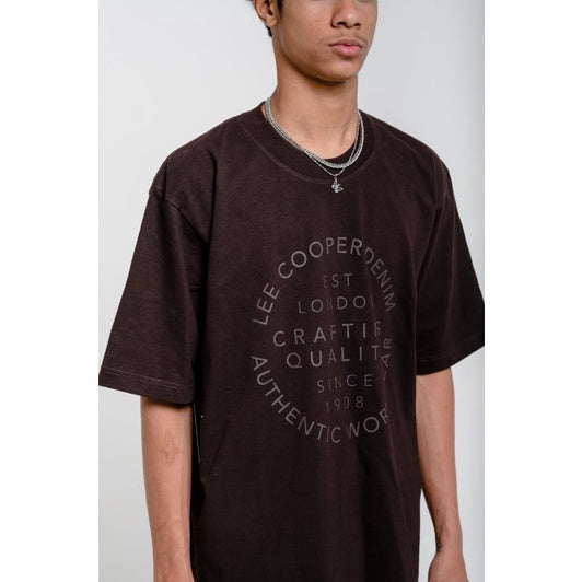 Lee Cooper T-shirt Oversized Crafting Quality Brown