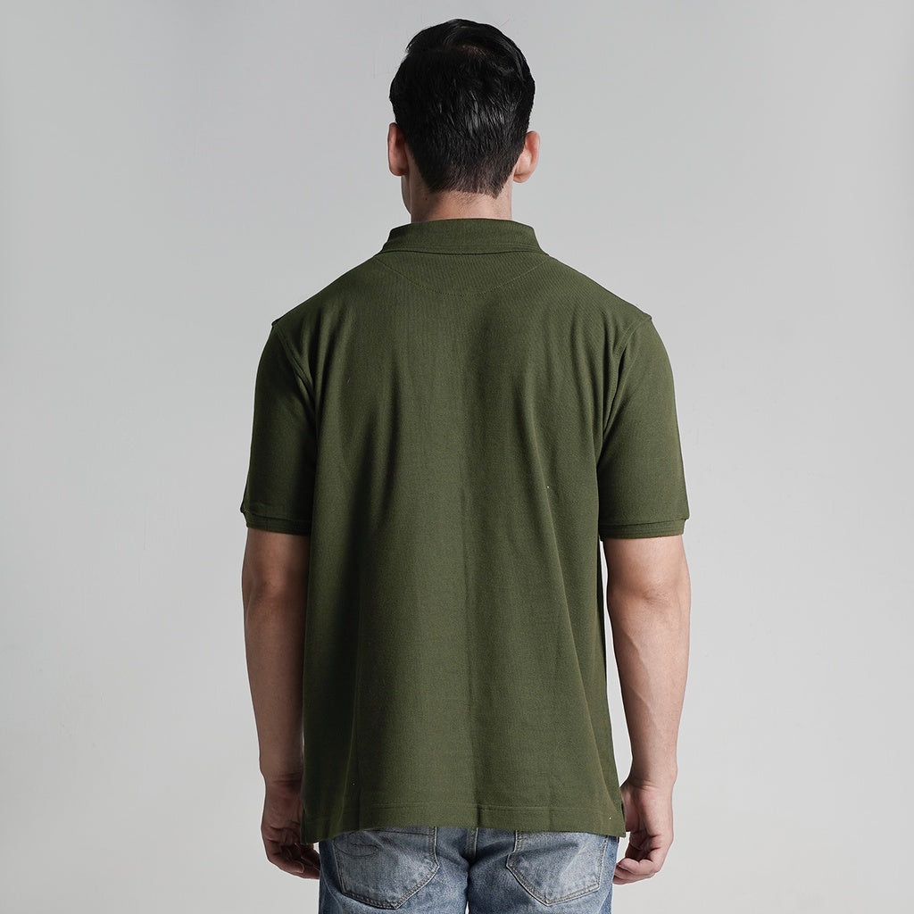 Lee Cooper Polo Shirt Logo Circular Olive