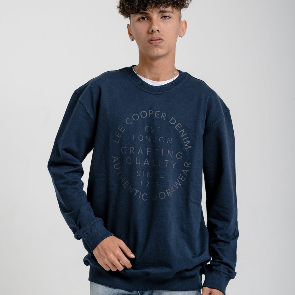 Lee Cooper Sweatshirt Crewneck Crafting Quality Navy