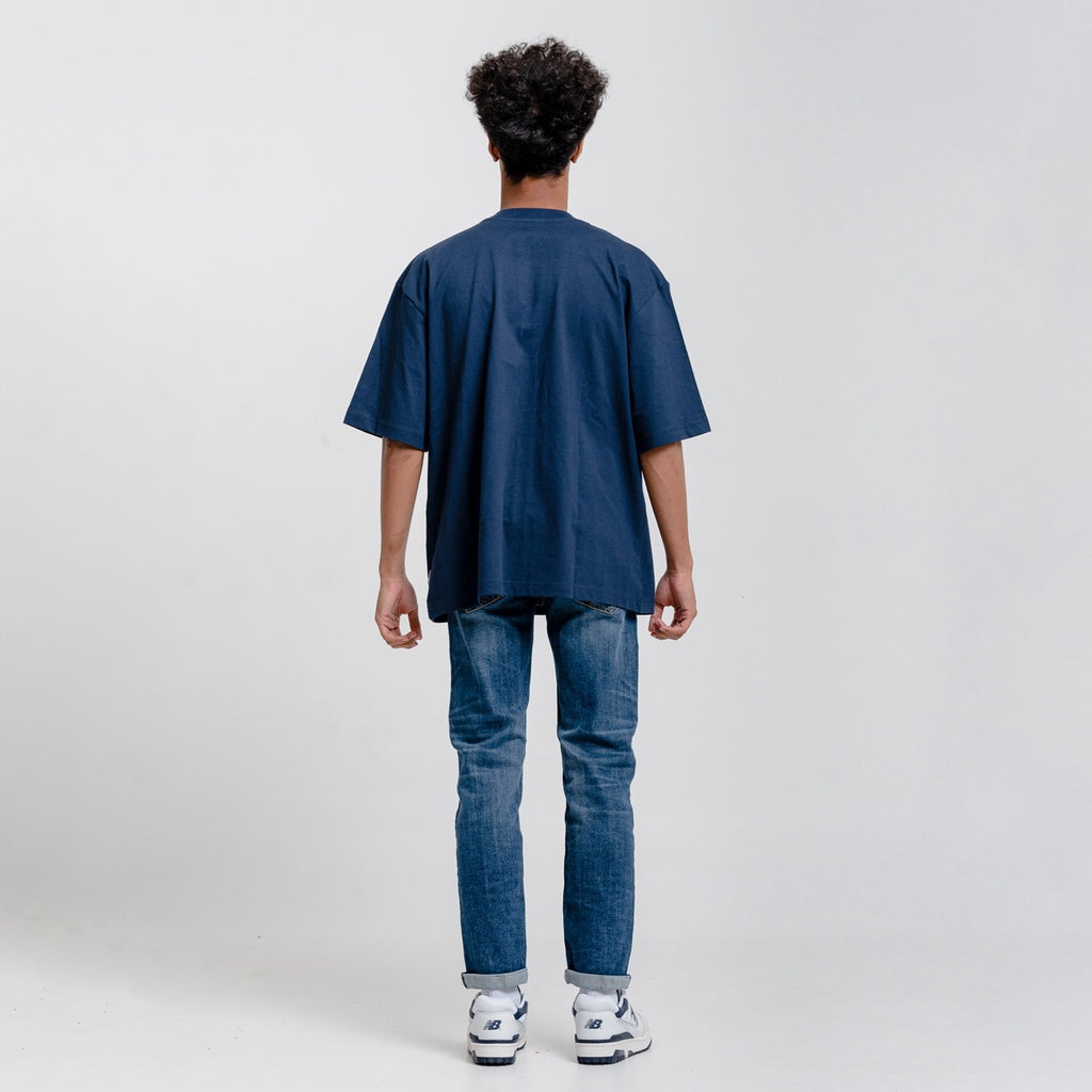 Lee Cooper T-shirt Oversized Box Logo Loose Navy