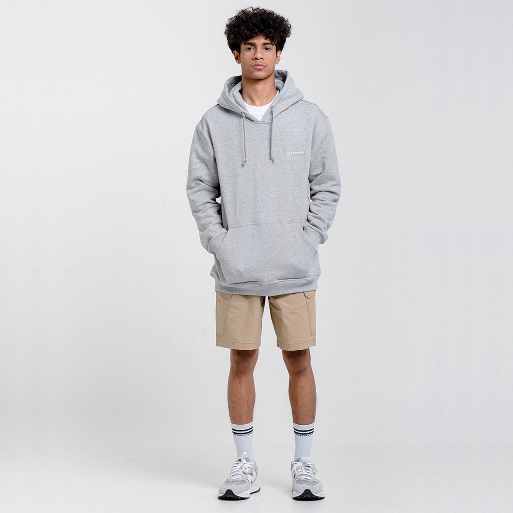 Lee Cooper Box Logo Pullover Hoodie Grey