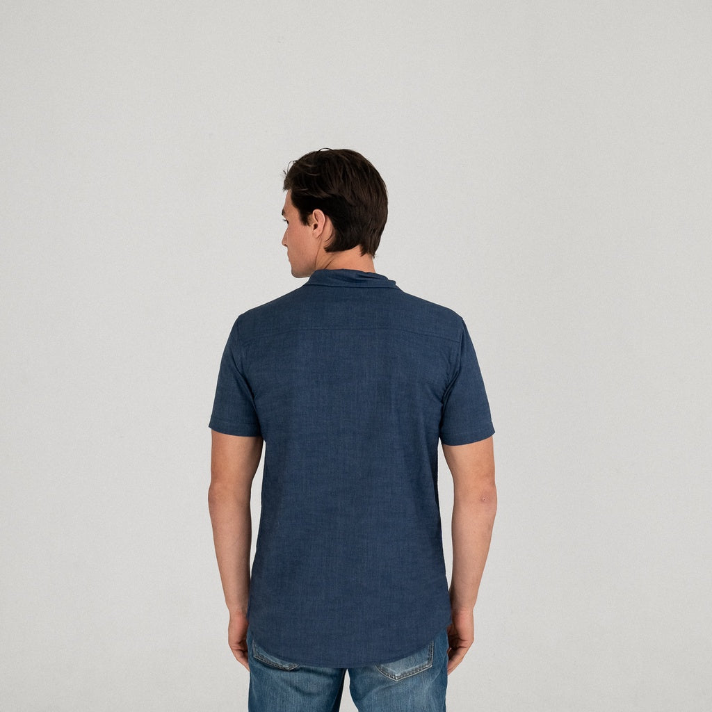 Lee Coper Short Sleeve Stripe Pocket Navy