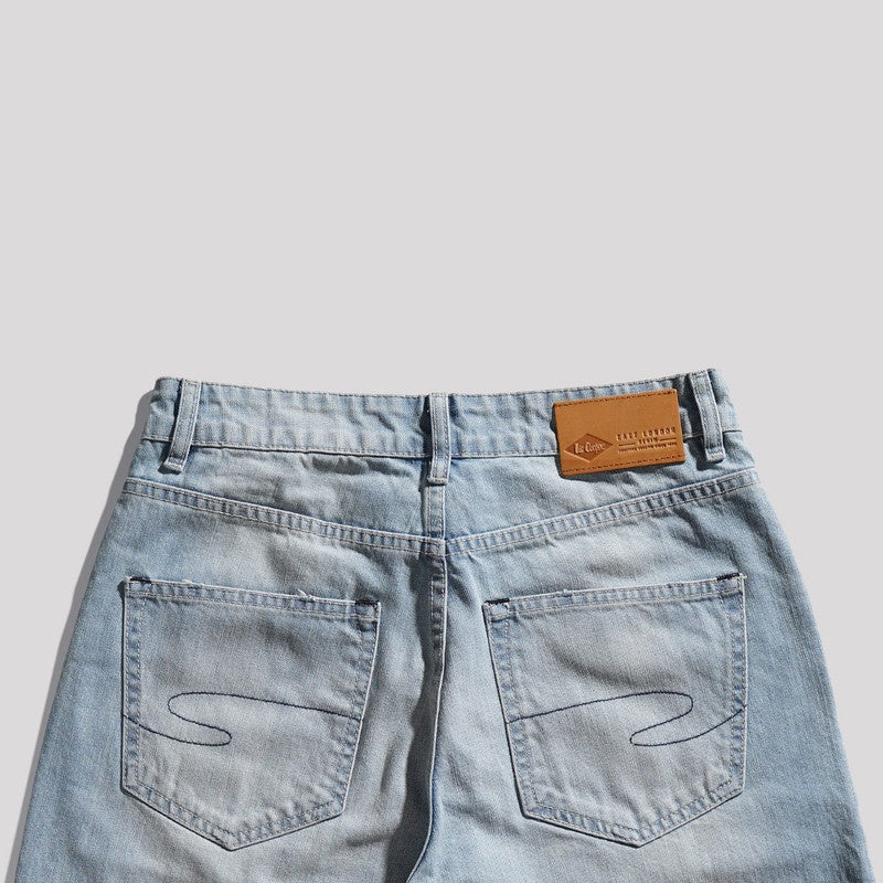 Lee Cooper Jeans Short Roll Up Ripped Light Blue