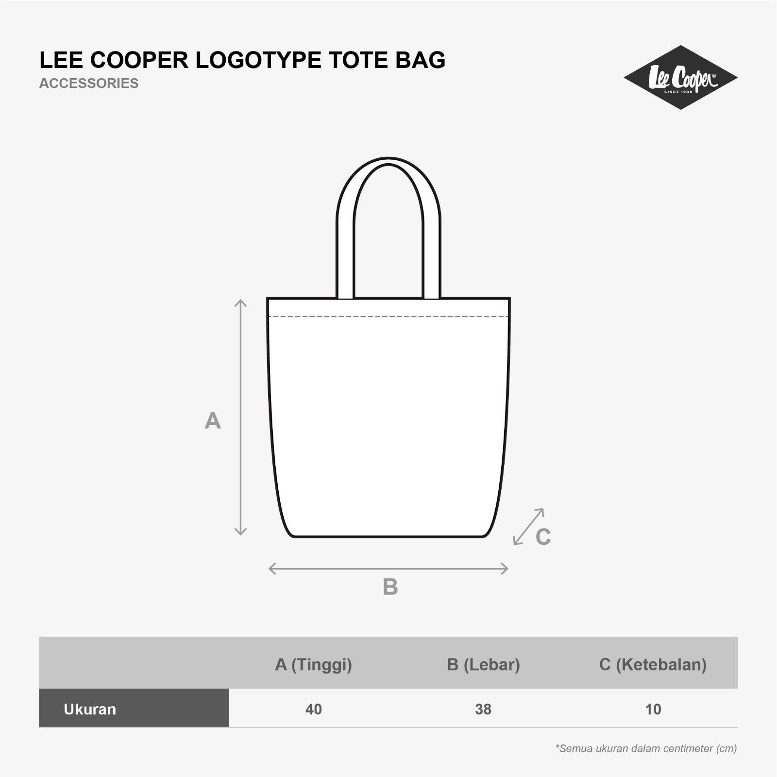 LEE COOPER LOGOTYPE TOTE BAG RINSE BLUE