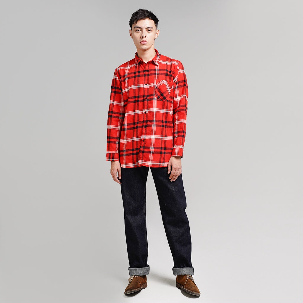 Lee Cooper Flannel Shirt Callum Orange
