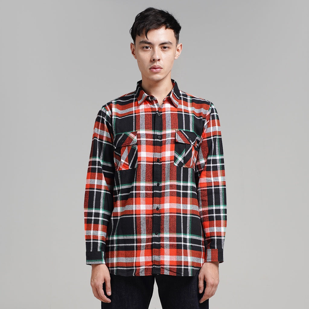 Lee Cooper Flannel Shirt Kyle Orange
