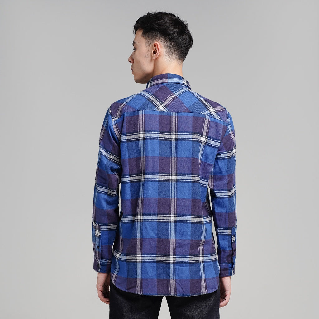 Lee Cooper Flannel Shirt Callum Blue