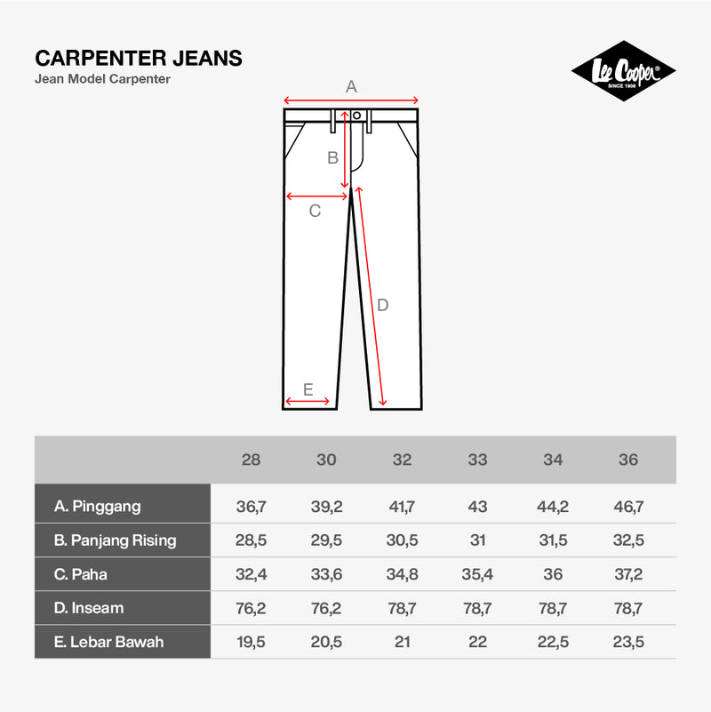 Lee Cooper Long Pants Workwear Carpenter Classic Light Blue