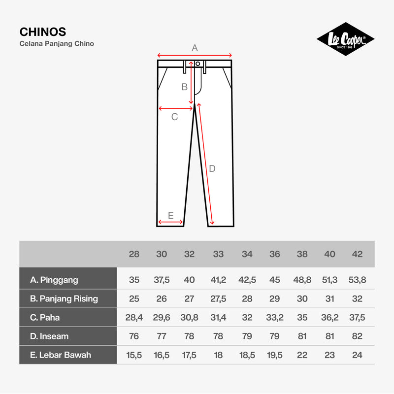 Lee Cooper Slim Fit Long Chino Parry Asgrey