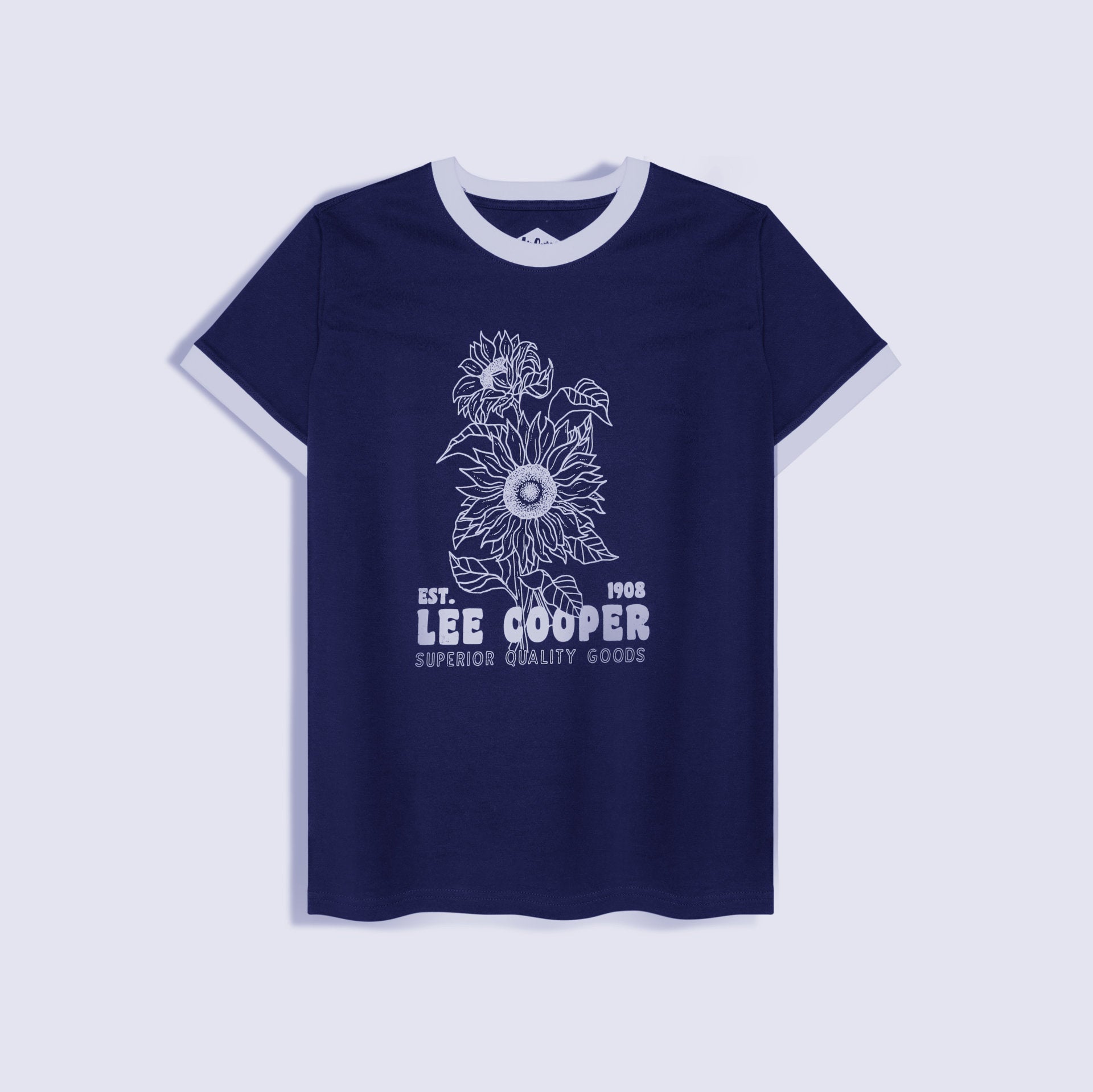 Lee Cooper T-Shirt Sunflower Women Ringer Navy
