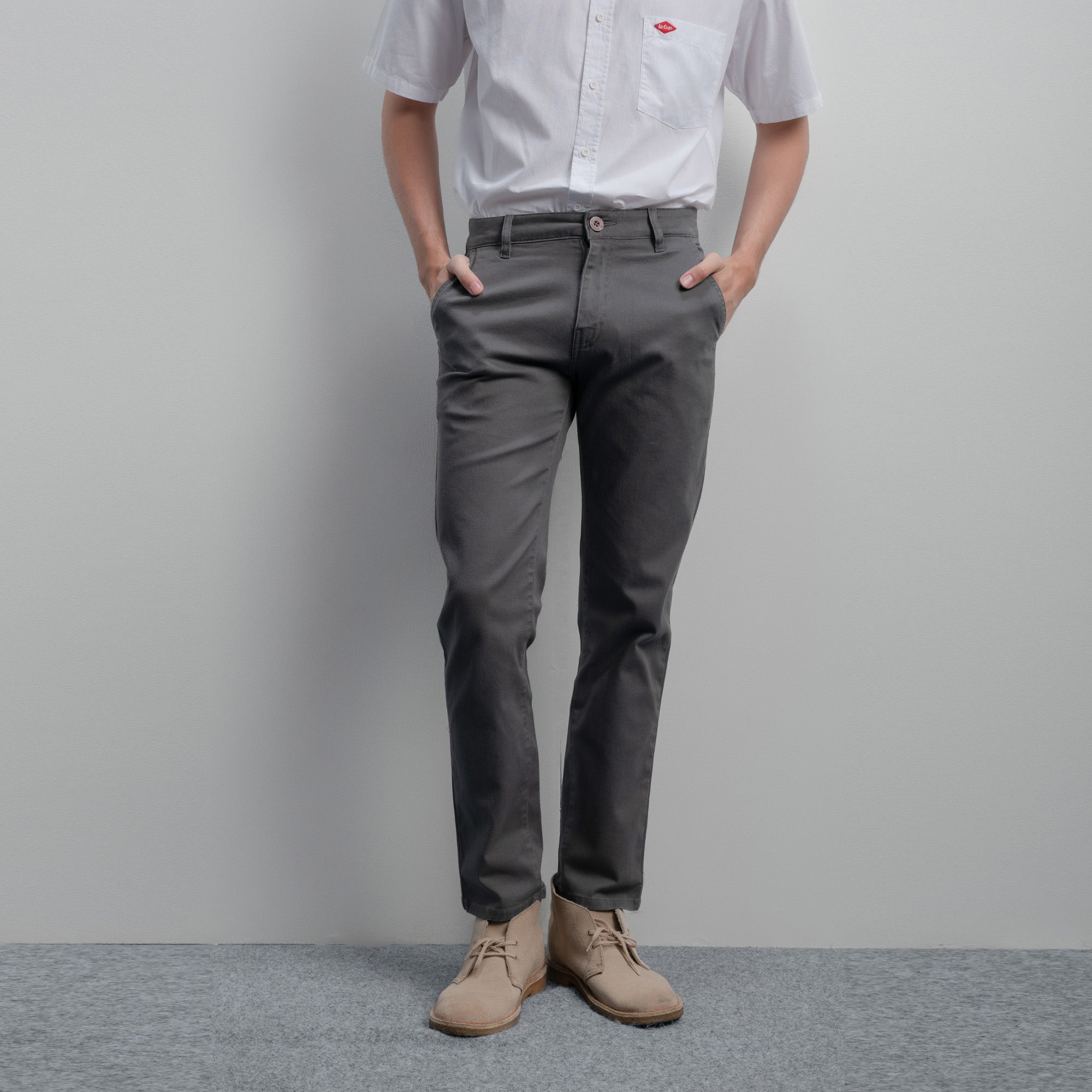 Lee Cooper Slim Fit Long Chino Philips Charcoal