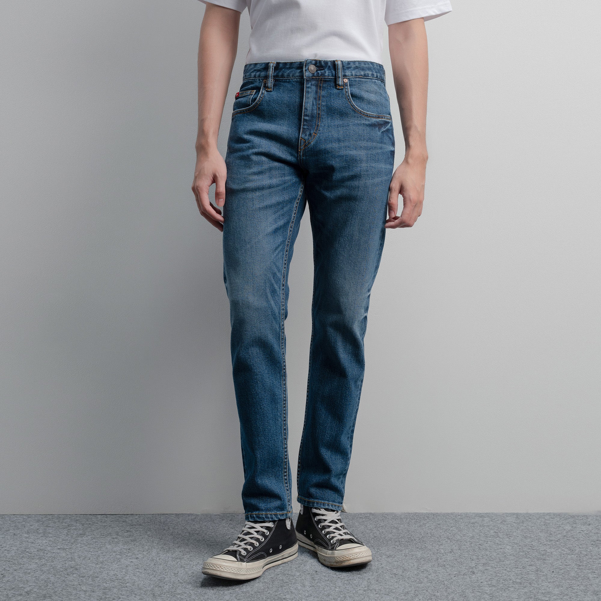 Lee Cooper Slim Fit Jeans Norris Worn Medium Blue Yodea